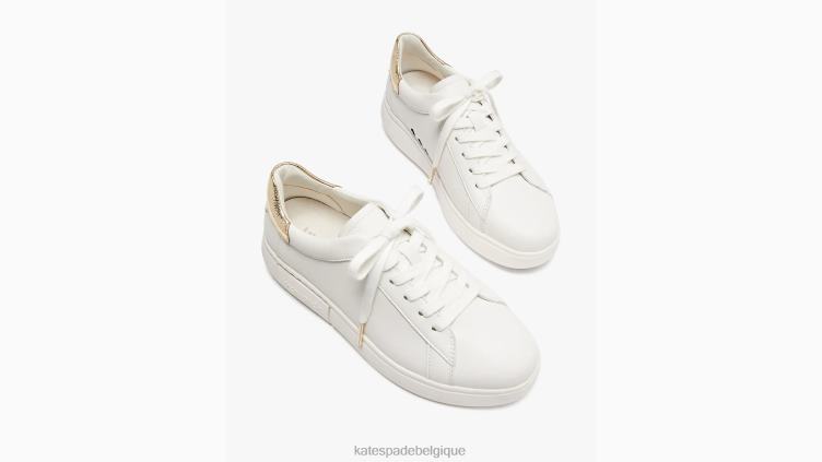 baskets rehaussantes Kate Spade femmes chaussure D8288539 blanc optique/or pâle