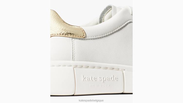 baskets rehaussantes Kate Spade femmes chaussure D8288539 blanc optique/or pâle