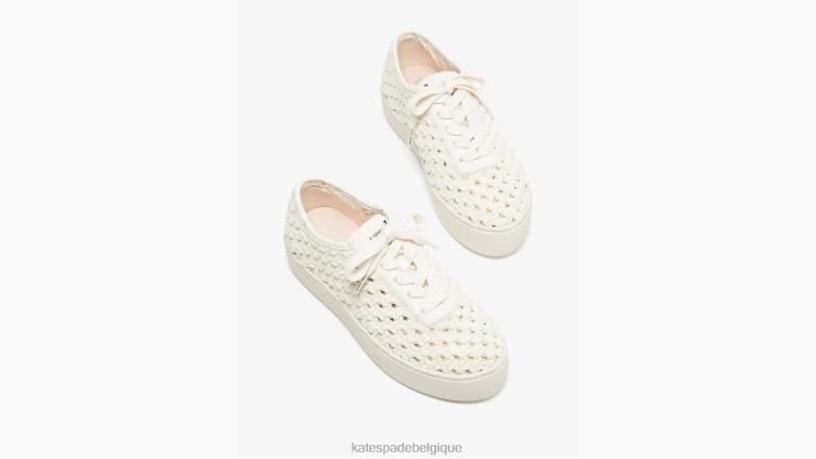 servir des baskets au crochet Kate Spade femmes chaussure D8288488 crème
