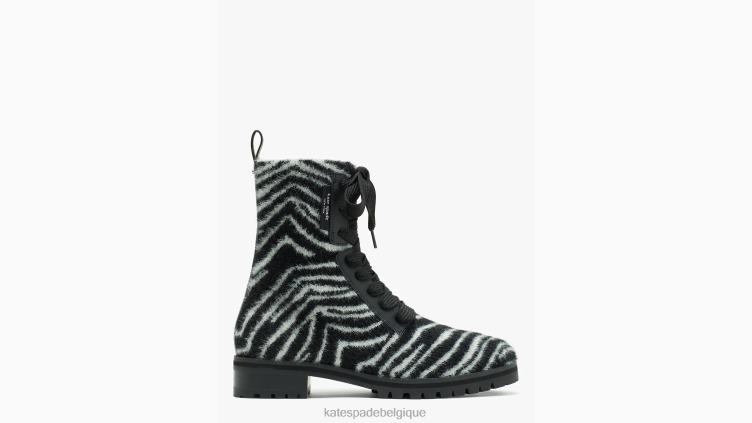 bottes de combat merigue Kate Spade femmes chaussure D8288662 zèbre noir/crème