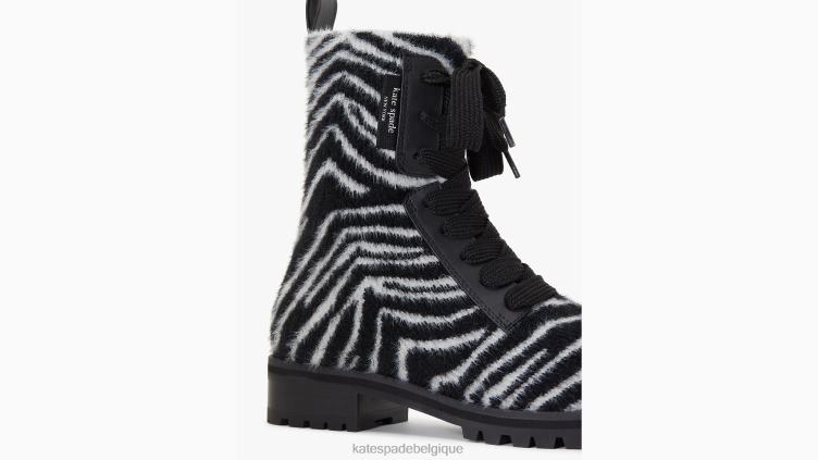 bottes de combat merigue Kate Spade femmes chaussure D8288662 zèbre noir/crème