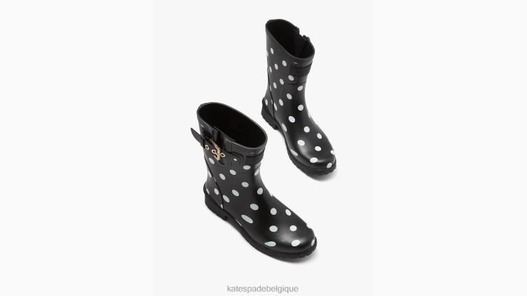 bottes de pluie carina Kate Spade femmes chaussure D8288553 noir/crème