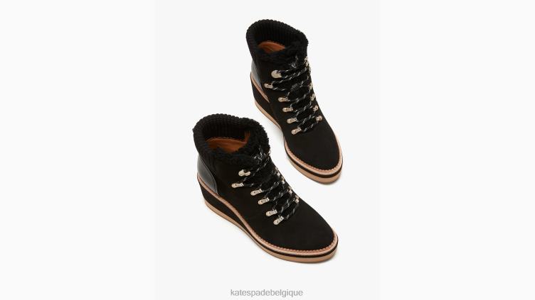 bottines compensées en saule Kate Spade femmes chaussure D8288583 noir