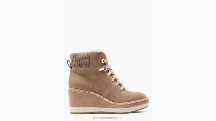 bottines compensées en saule Kate Spade femmes chaussure D8288584 marron rustique