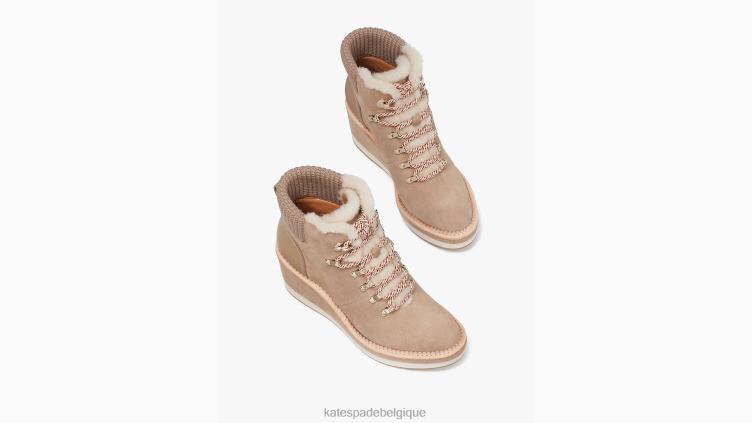 bottines compensées en saule Kate Spade femmes chaussure D8288584 marron rustique