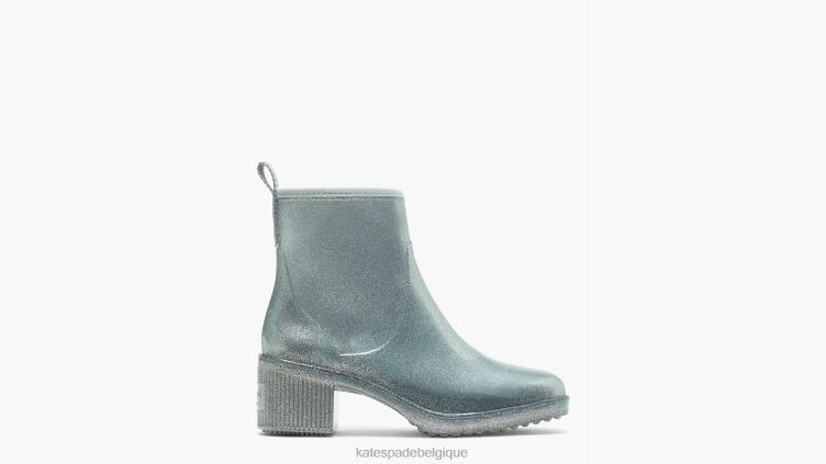 bottines de pluie pour flaques d'eau Kate Spade femmes chaussure D8288614 paillettes d'argent