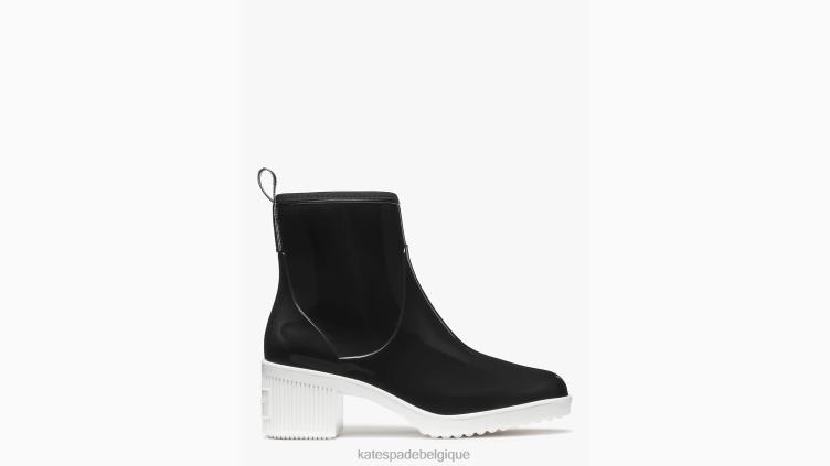 bottines de pluie pour flaques d'eau Kate Spade femmes chaussure D8288625 noir/parchemin
