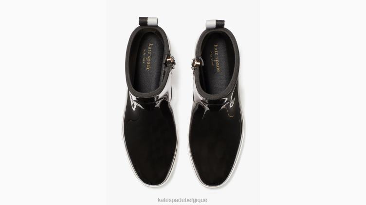 bottines de pluie pour flaques d'eau Kate Spade femmes chaussure D8288625 noir/parchemin