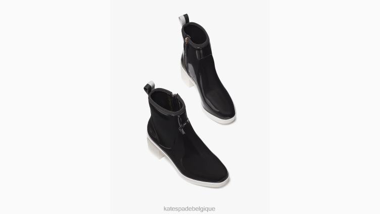 bottines de pluie pour flaques d'eau Kate Spade femmes chaussure D8288625 noir/parchemin
