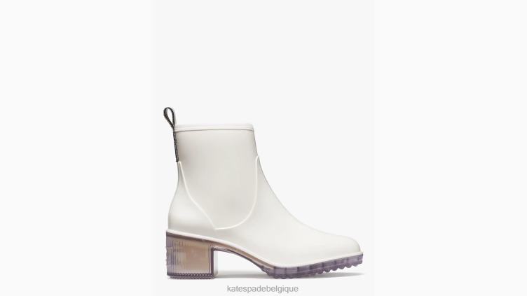 bottines de pluie pour flaques d'eau Kate Spade femmes chaussure D8288638 parchemin/cristal