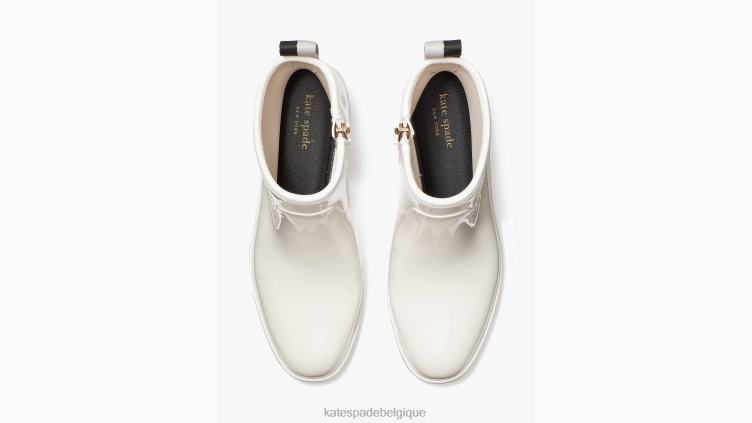 bottines de pluie pour flaques d'eau Kate Spade femmes chaussure D8288638 parchemin/cristal