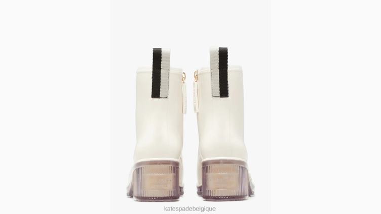 bottines de pluie pour flaques d'eau Kate Spade femmes chaussure D8288638 parchemin/cristal