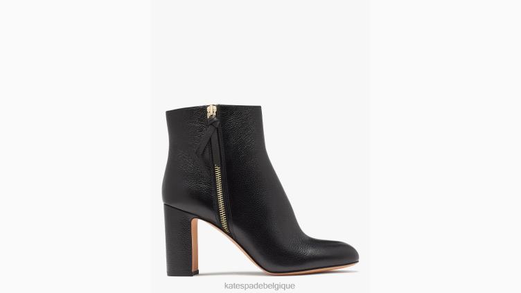 bottines zippées à nœuds Kate Spade femmes chaussure D8288650 noir