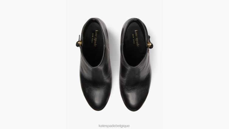 bottines zippées à nœuds Kate Spade femmes chaussure D8288650 noir