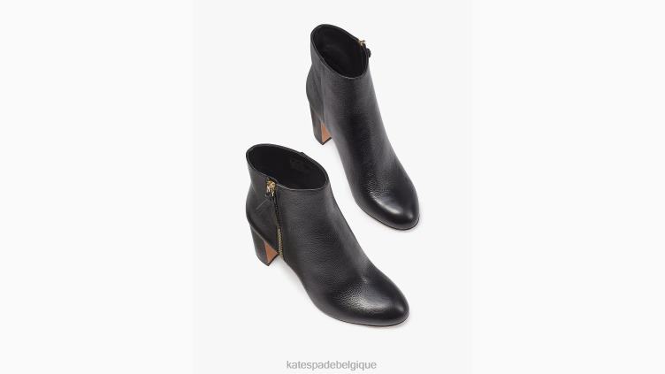 bottines zippées à nœuds Kate Spade femmes chaussure D8288650 noir