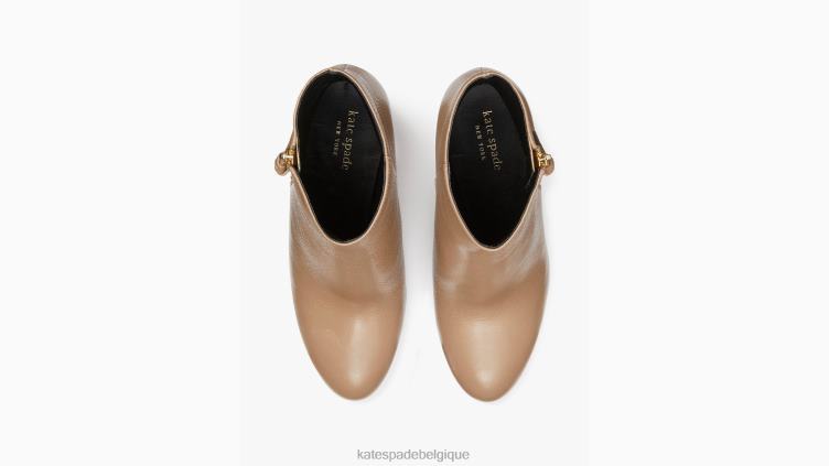 bottines zippées à nœuds Kate Spade femmes chaussure D8288651 marron rustique