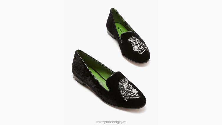 mocassins lounge zébrés Kate Spade femmes chaussure D8288667 noir