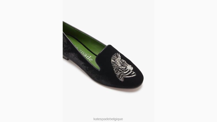 mocassins lounge zébrés Kate Spade femmes chaussure D8288667 noir