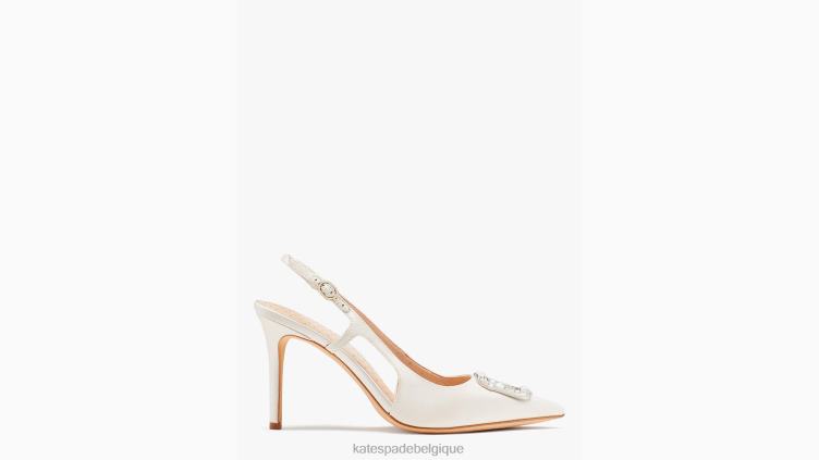 bouclez les escarpins à bride arrière Kate Spade femmes chaussure D8288628 mariée ivoire