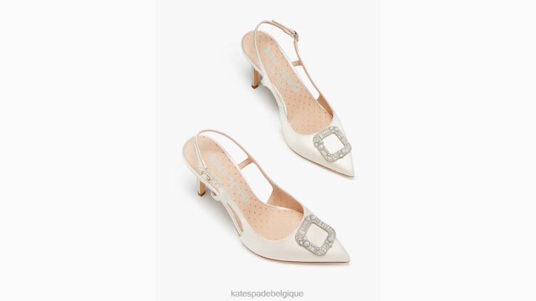 bouclez les escarpins à bride arrière Kate Spade femmes chaussure D8288628 mariée ivoire