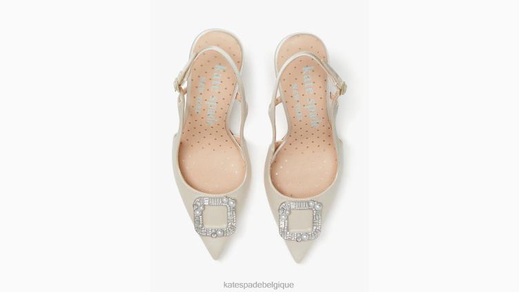 bouclez les escarpins à bride arrière Kate Spade femmes chaussure D8288628 mariée ivoire
