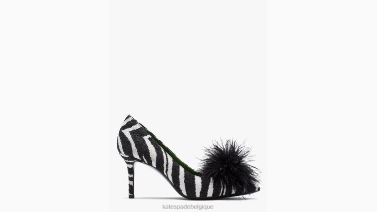escarpins marabout Kate Spade femmes chaussure D8288617 zèbre noir/crème
