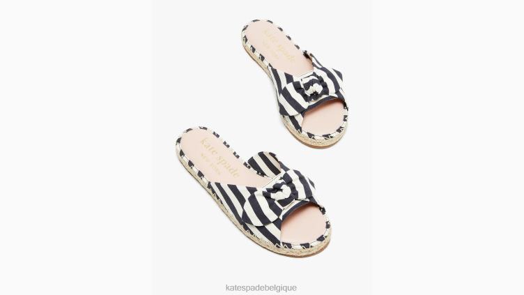 Saltie Shore - Sandales à enfiler style espadrilles Kate Spade femmes chaussure D8288495 blazer bleu/crème