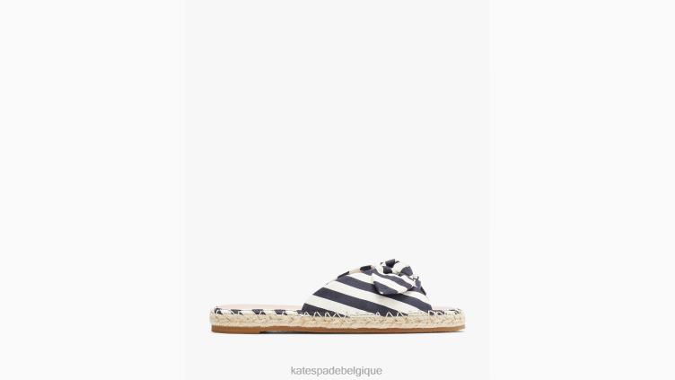 Saltie Shore - Sandales à enfiler style espadrilles Kate Spade femmes chaussure D8288495 blazer bleu/crème