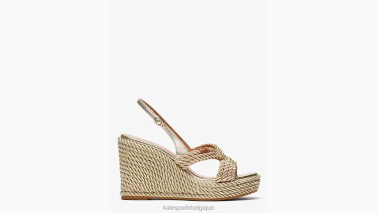 espadrilles compensées tahiti Kate Spade femmes chaussure D8288489 or pâle