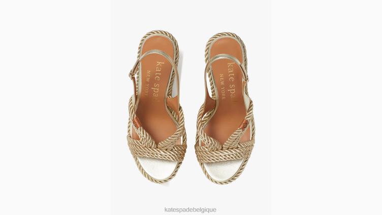 espadrilles compensées tahiti Kate Spade femmes chaussure D8288489 or pâle