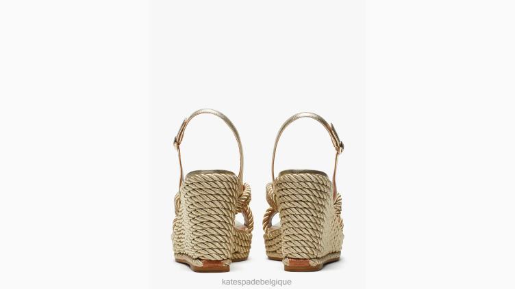 espadrilles compensées tahiti Kate Spade femmes chaussure D8288489 or pâle
