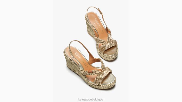 espadrilles compensées tahiti Kate Spade femmes chaussure D8288489 or pâle
