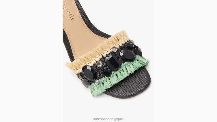 sandales bora bora Kate Spade femmes chaussure D8288559 noir/naturel/menthe