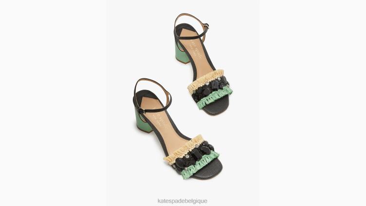 sandales bora bora Kate Spade femmes chaussure D8288559 noir/naturel/menthe