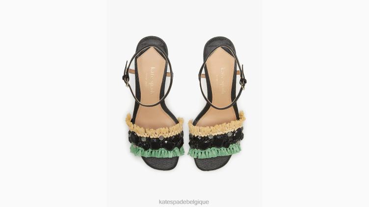 sandales bora bora Kate Spade femmes chaussure D8288559 noir/naturel/menthe