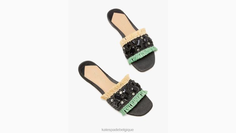 sandales bora bora Kate Spade femmes chaussure D8288578 noir/naturel/menthe