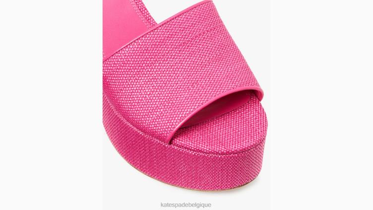 sandales en raphia ibiza Kate Spade femmes chaussure D8288523 confiture de roses