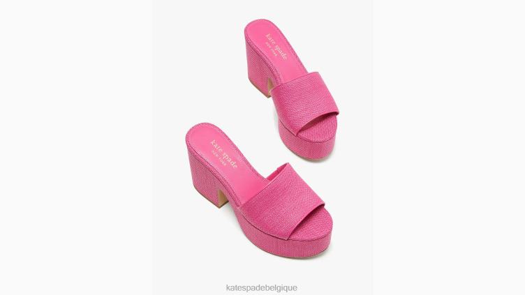 sandales en raphia ibiza Kate Spade femmes chaussure D8288523 confiture de roses