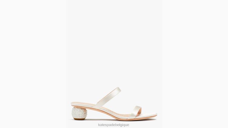sandales à enfiler à cristaux Palm Springs Kate Spade femmes chaussure D8288588 mariée ivoire