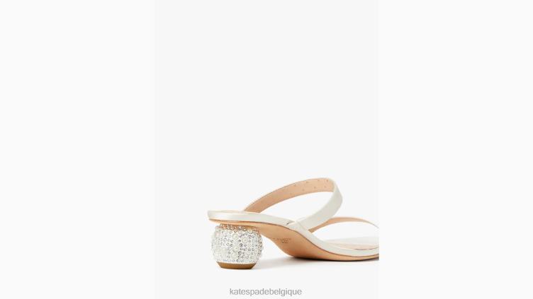 sandales à enfiler à cristaux Palm Springs Kate Spade femmes chaussure D8288588 mariée ivoire