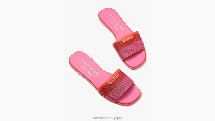 sandales à enfiler flash Kate Spade femmes chaussure D8288498 tomate rose festive/héritage
