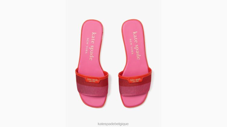 sandales à enfiler flash Kate Spade femmes chaussure D8288498 tomate rose festive/héritage