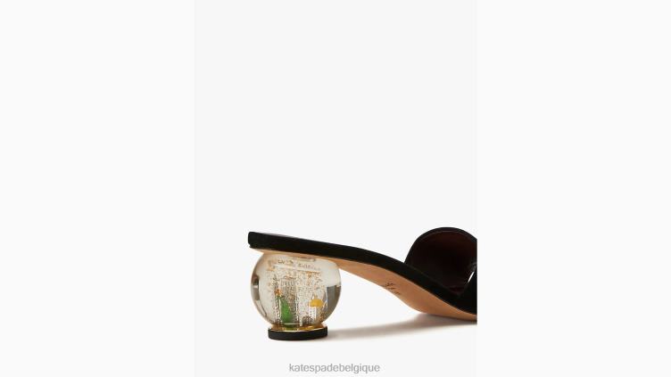 sandales à enfiler polies Kate Spade femmes chaussure D8288517 noir
