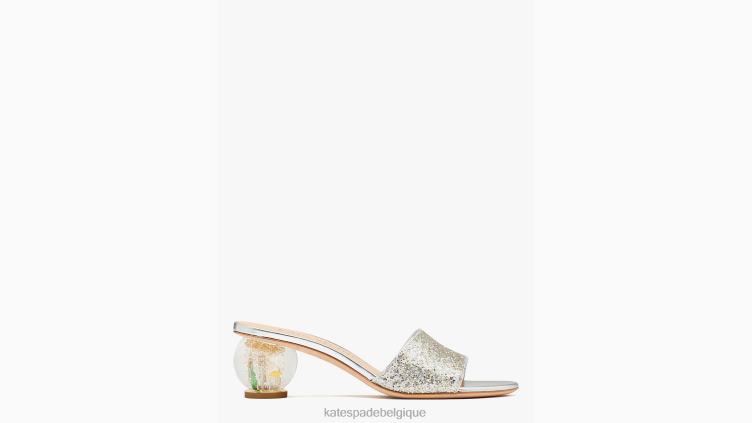sandales à enfiler polies Kate Spade femmes chaussure D8288679 argent Or