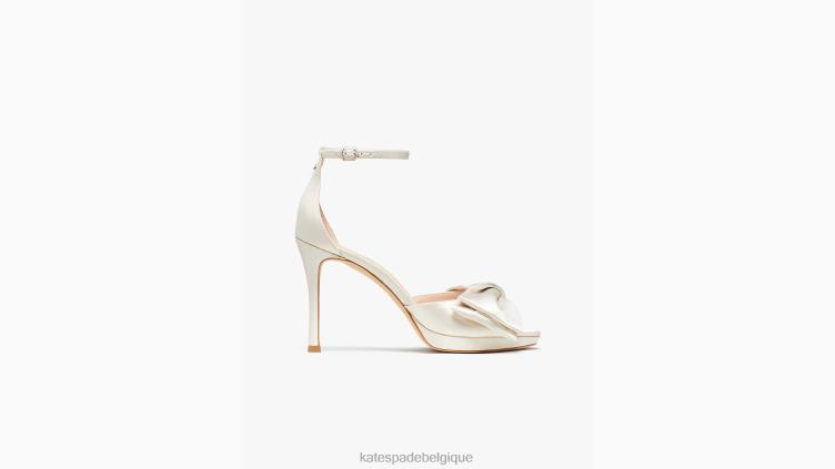 sandales à nœud de mariée Kate Spade femmes chaussure D8288508 Ivoire