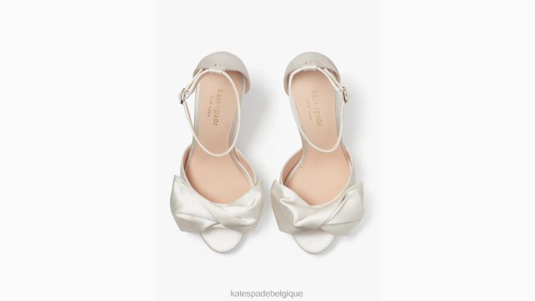 sandales à nœud de mariée Kate Spade femmes chaussure D8288508 Ivoire