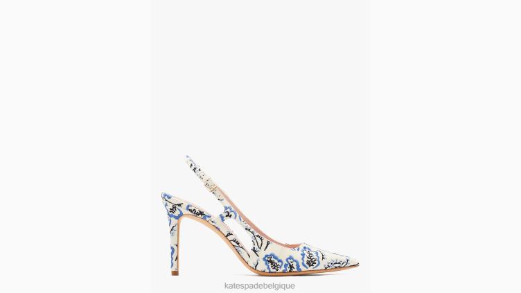 escarpins à bride arrière Valérie Kate Spade femmes chaussure D8288575 parchemin pique-nique floral