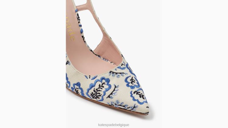 escarpins à bride arrière Valérie Kate Spade femmes chaussure D8288575 parchemin pique-nique floral