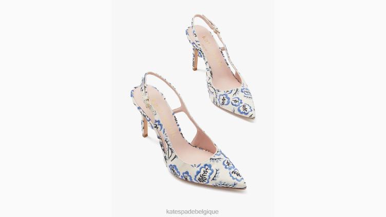 escarpins à bride arrière Valérie Kate Spade femmes chaussure D8288575 parchemin pique-nique floral