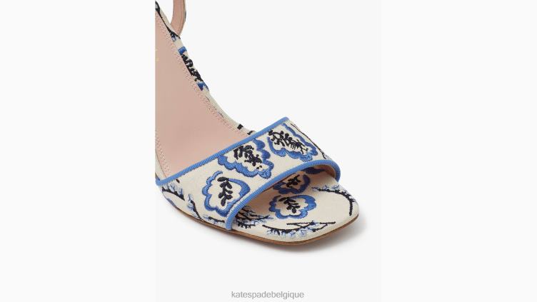 sandales delphine Kate Spade femmes chaussure D8288506 parchemin pique-nique floral